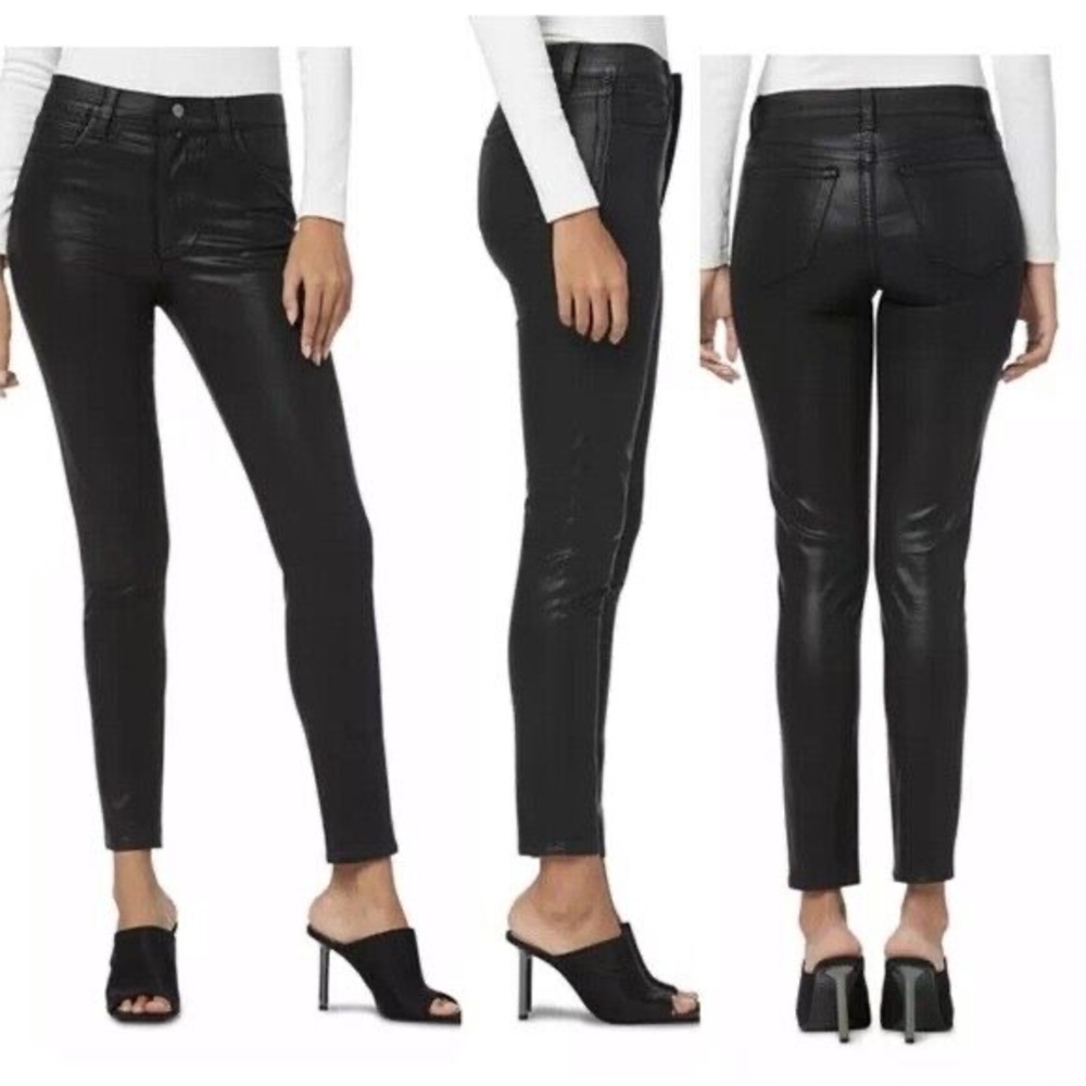 NWOT! JOES JEANS THE CHARLIE HIGH RISE SKINNY ANKLE COATED BLACK Size 28